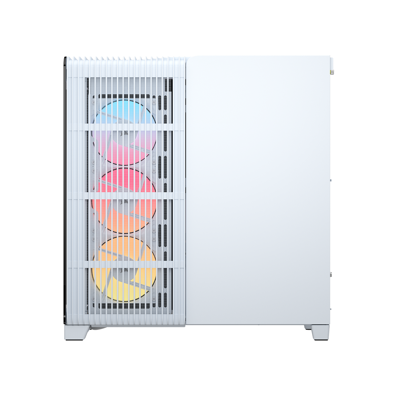 A large main feature product image of Corsair FRAME 4500X RS-R ARGB Panoramic Glass Mid Tower Case (White)