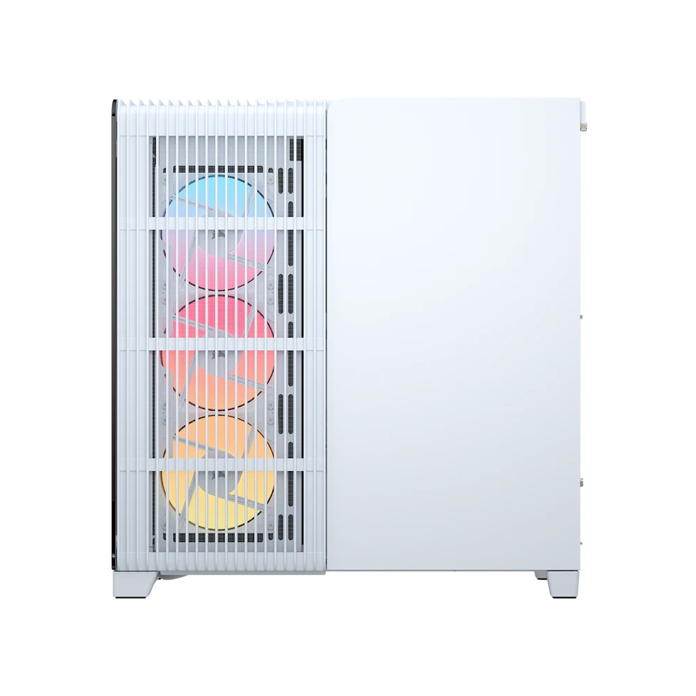 A large main feature product image of Corsair FRAME 4500X RS-R ARGB Panoramic Glass Mid Tower Case (White)