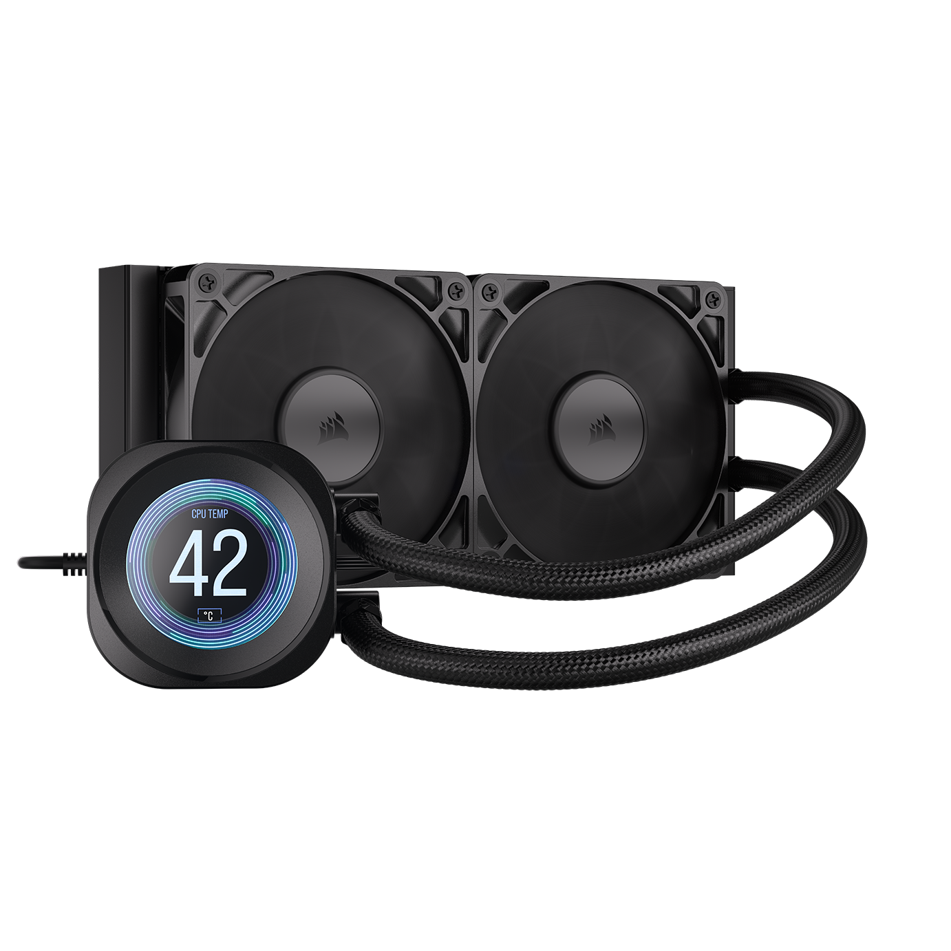 A large main feature product image of Corsair NAUTILUS 240 RS LCD - 240mm AIO Liquid CPU Cooler (Black)