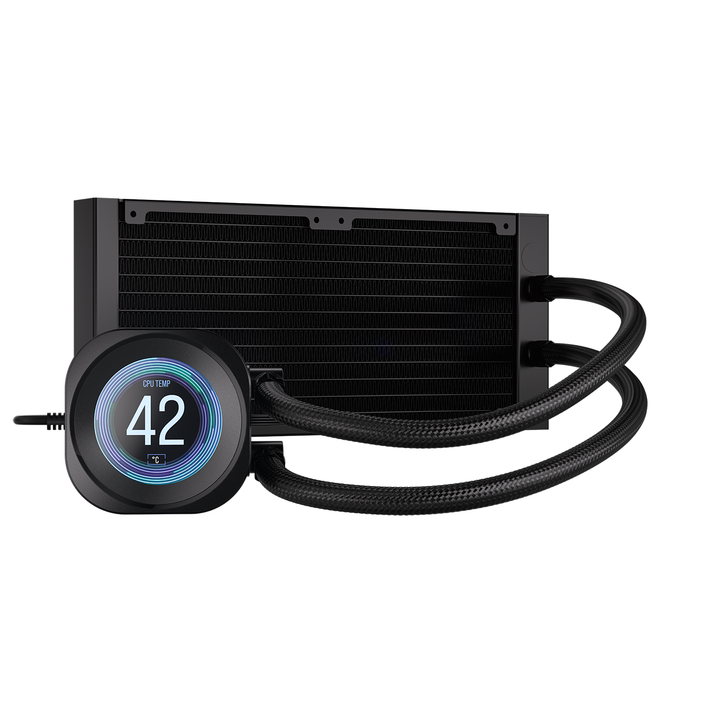 A large main feature product image of Corsair NAUTILUS 240 RS LCD - 240mm AIO Liquid CPU Cooler (Black)
