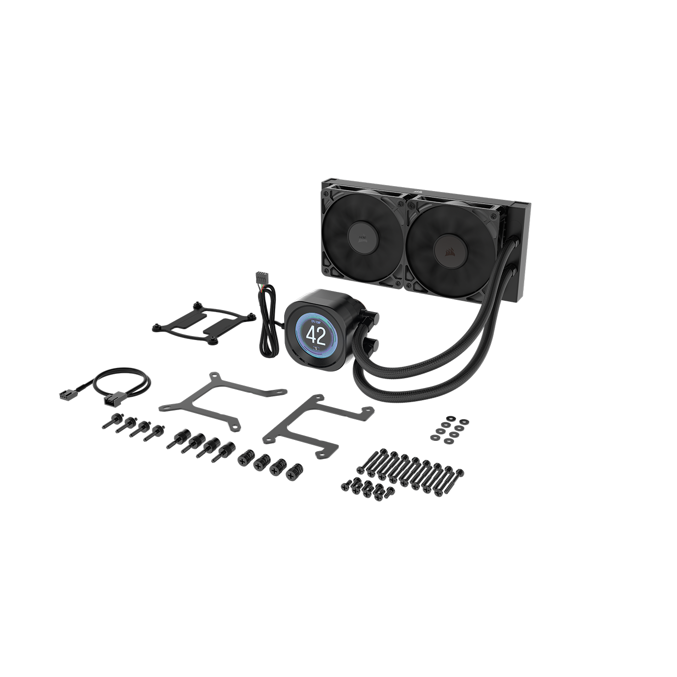 A large main feature product image of Corsair NAUTILUS 240 RS LCD - 240mm AIO Liquid CPU Cooler (Black)