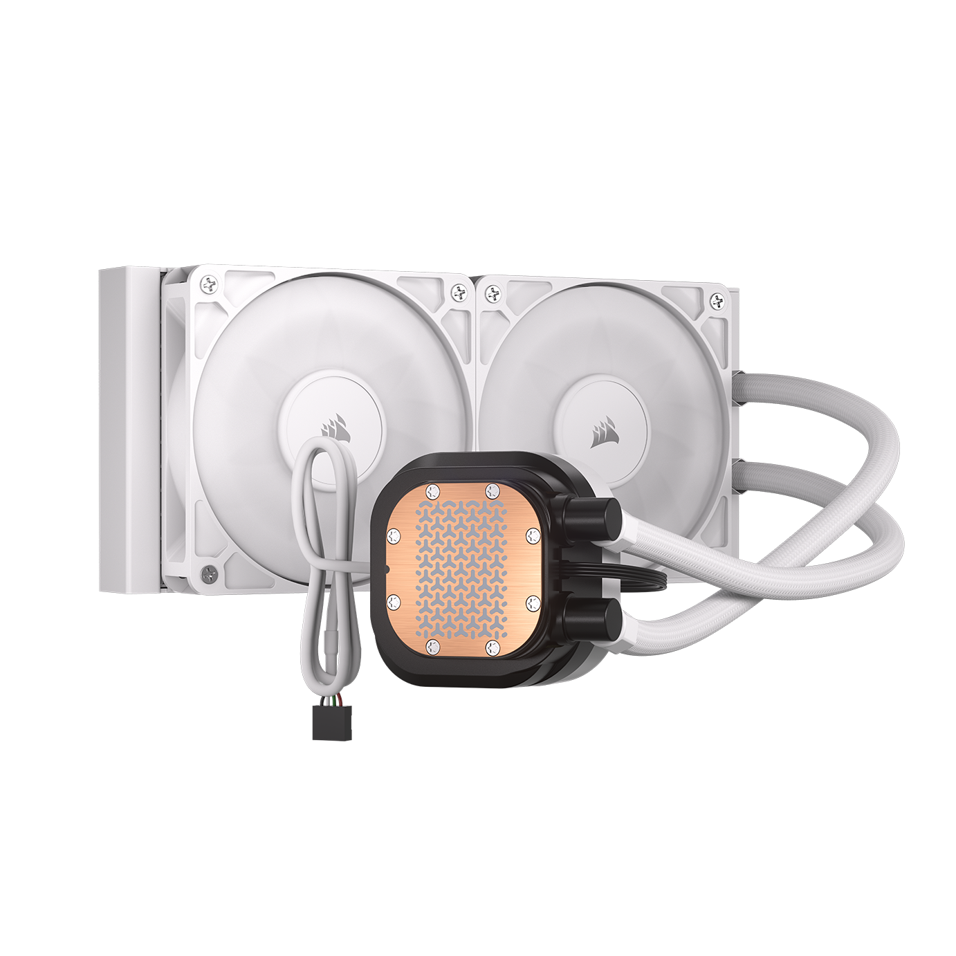 A large main feature product image of Corsair NAUTILUS 240 RS LCD - 240mm AIO Liquid CPU Cooler (White)