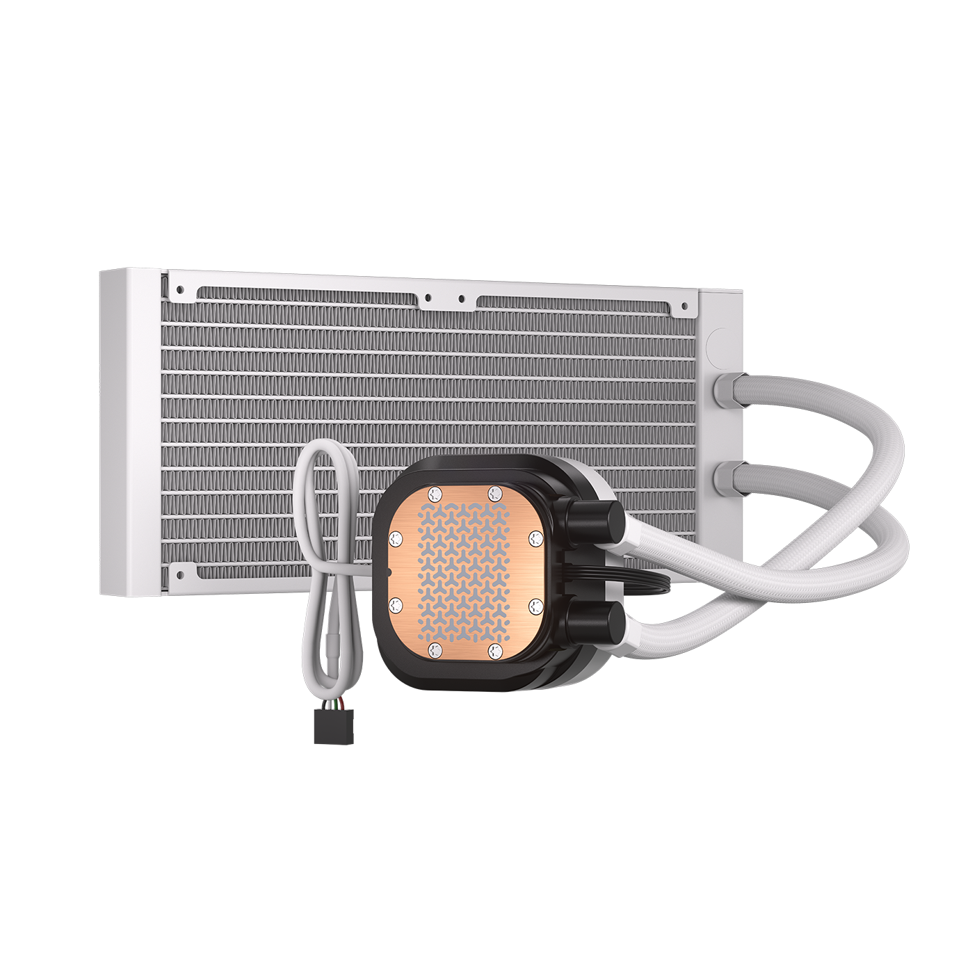A large main feature product image of Corsair NAUTILUS 240 RS LCD - 240mm AIO Liquid CPU Cooler (White)