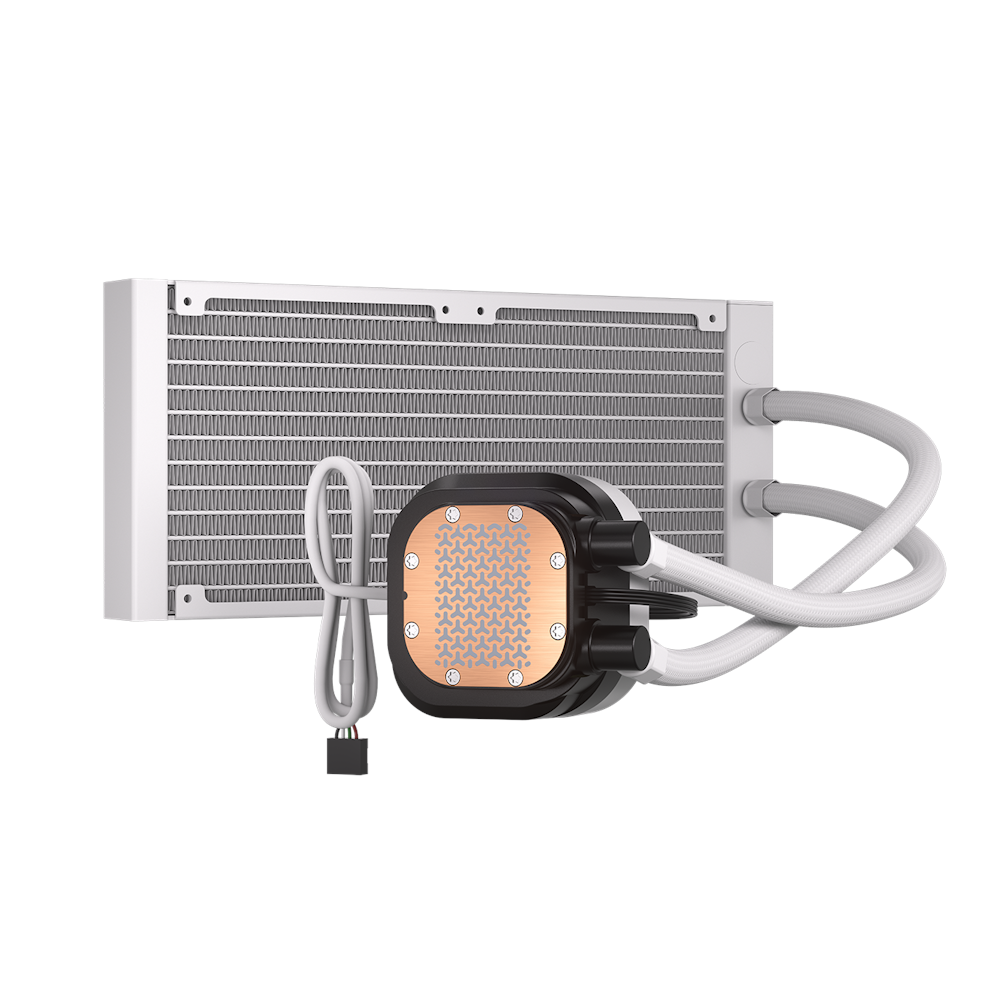 A large main feature product image of Corsair NAUTILUS 240 RS LCD - 240mm AIO Liquid CPU Cooler (White)