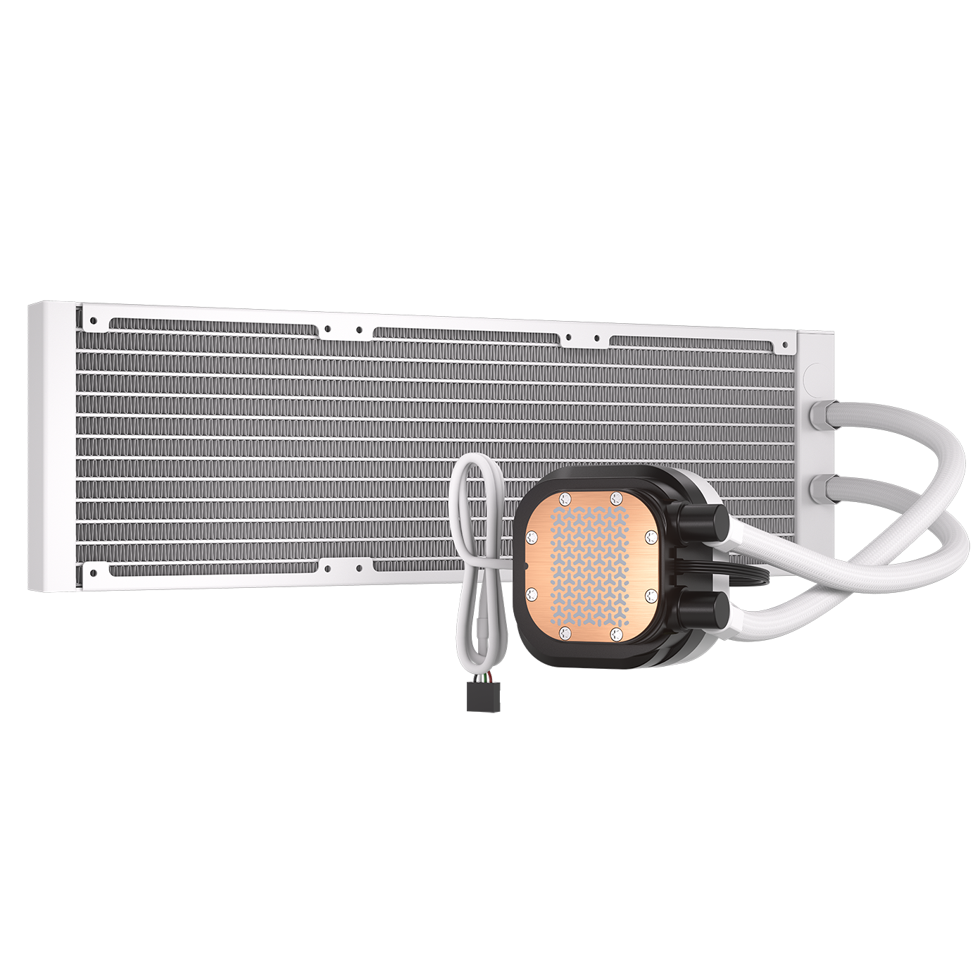 A large main feature product image of Corsair NAUTILUS 360 RS LCD - 360mm AIO Liquid CPU Cooler (White)