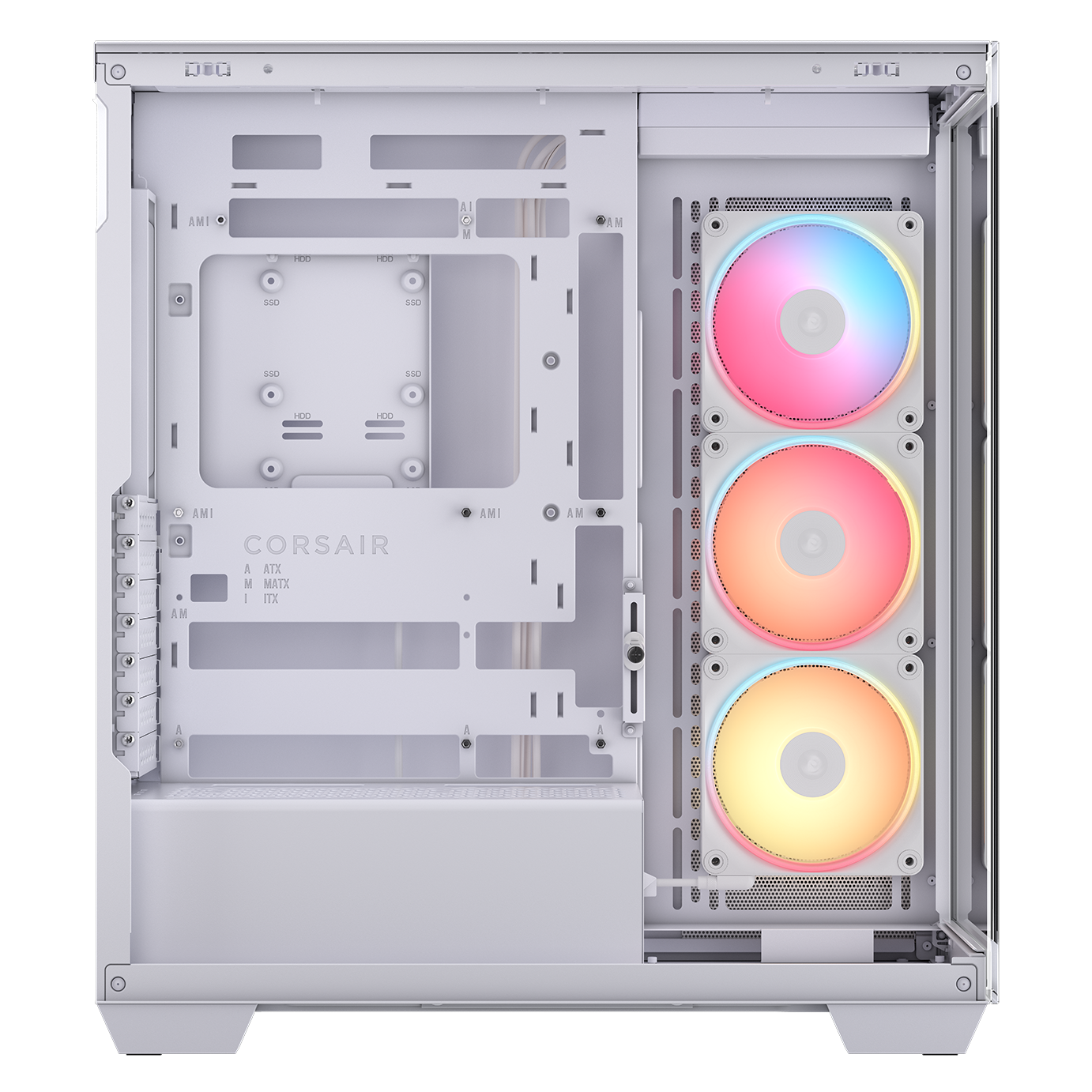 A large main feature product image of Corsair 3500X LX-R RGB LINK Mid Tower Case (White)