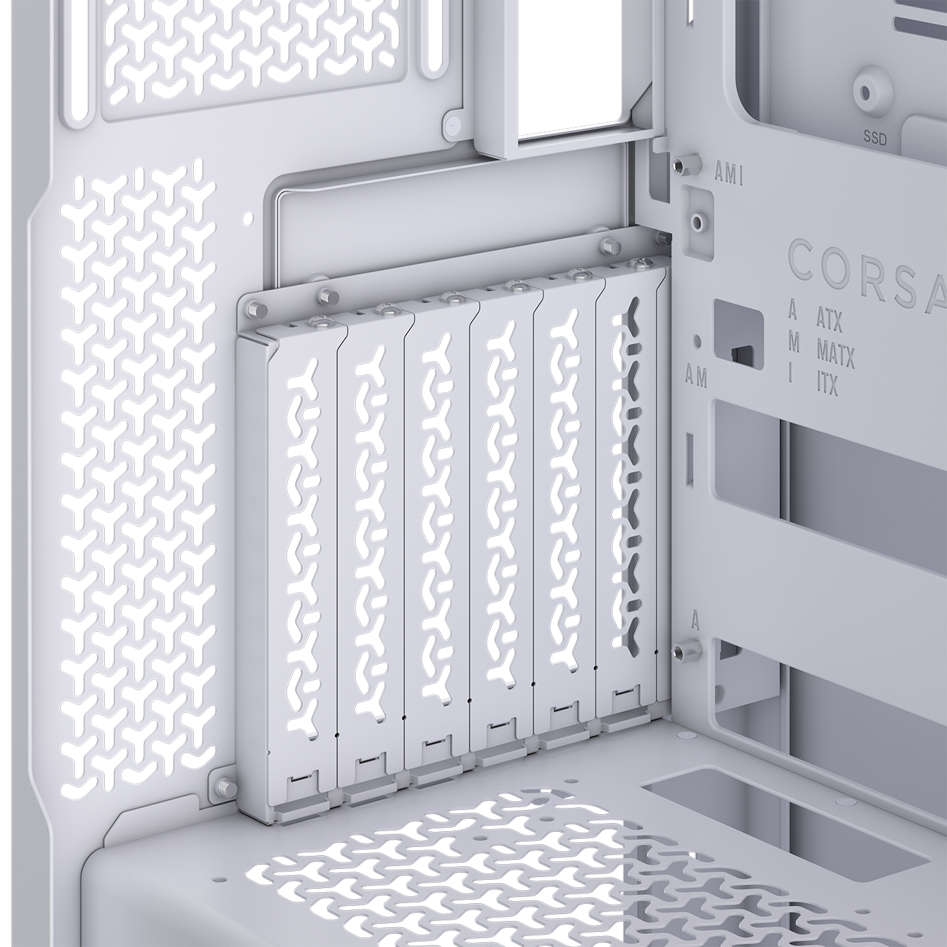 A large main feature product image of Corsair 3500X LX-R RGB LINK Mid Tower Case (White)