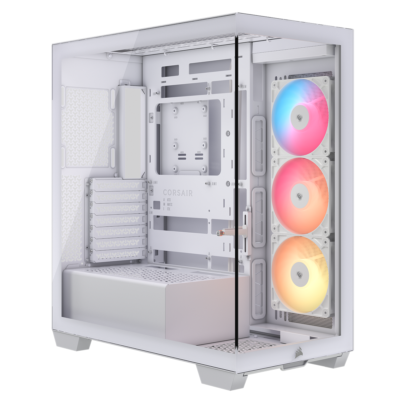A large main feature product image of Corsair 3500X RS-R ARGB Mid Tower Case (White)