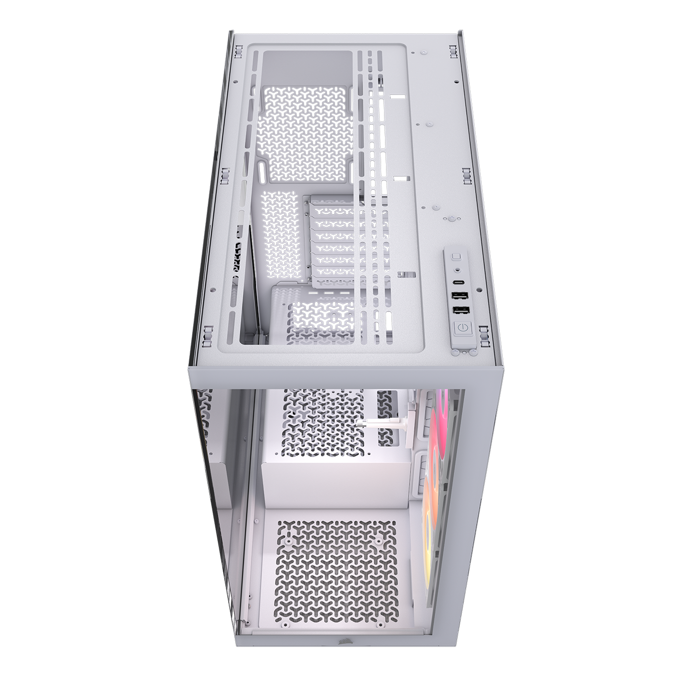 A large main feature product image of Corsair 3500X RS-R ARGB Mid Tower Case (White)