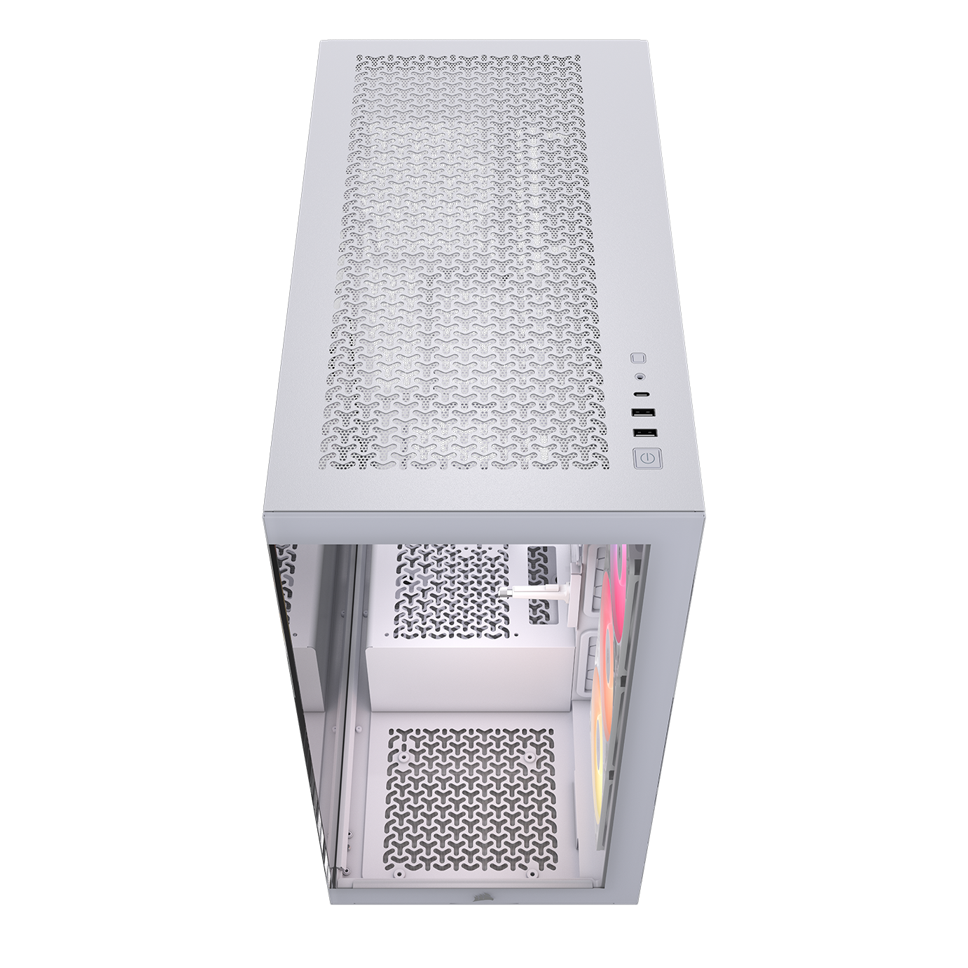 A large main feature product image of Corsair 3500X RS-R ARGB Mid Tower Case (White)