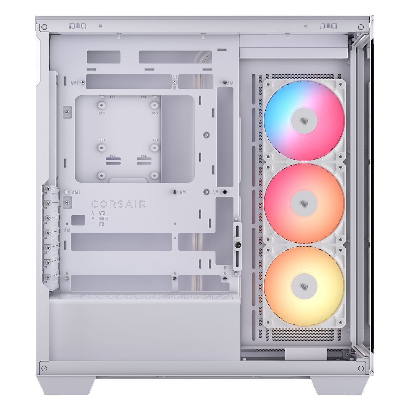 A large main feature product image of Corsair 3500X RS-R ARGB Mid Tower Case (White)