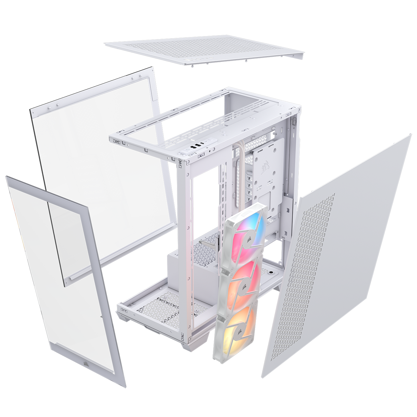 A large main feature product image of Corsair 3500X RS-R ARGB Mid Tower Case (White)