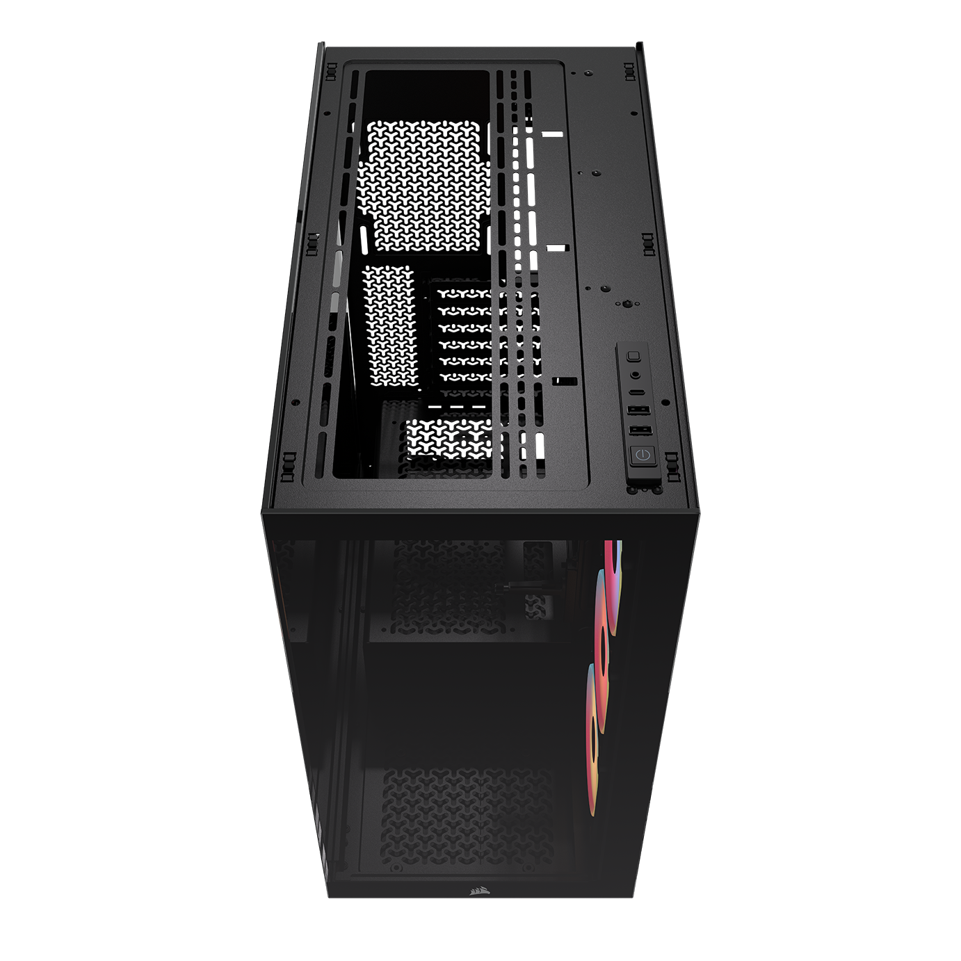 A large main feature product image of Corsair 3500X LX-R RGB LINK Mid Tower Case (Black)