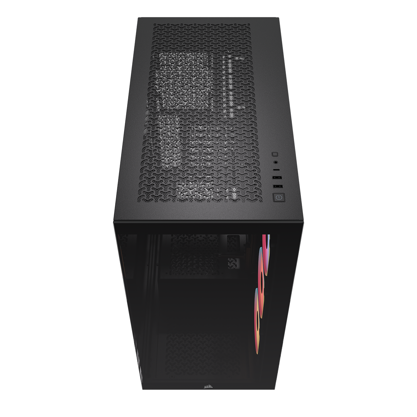 A large main feature product image of Corsair 3500X LX-R RGB LINK Mid Tower Case (Black)