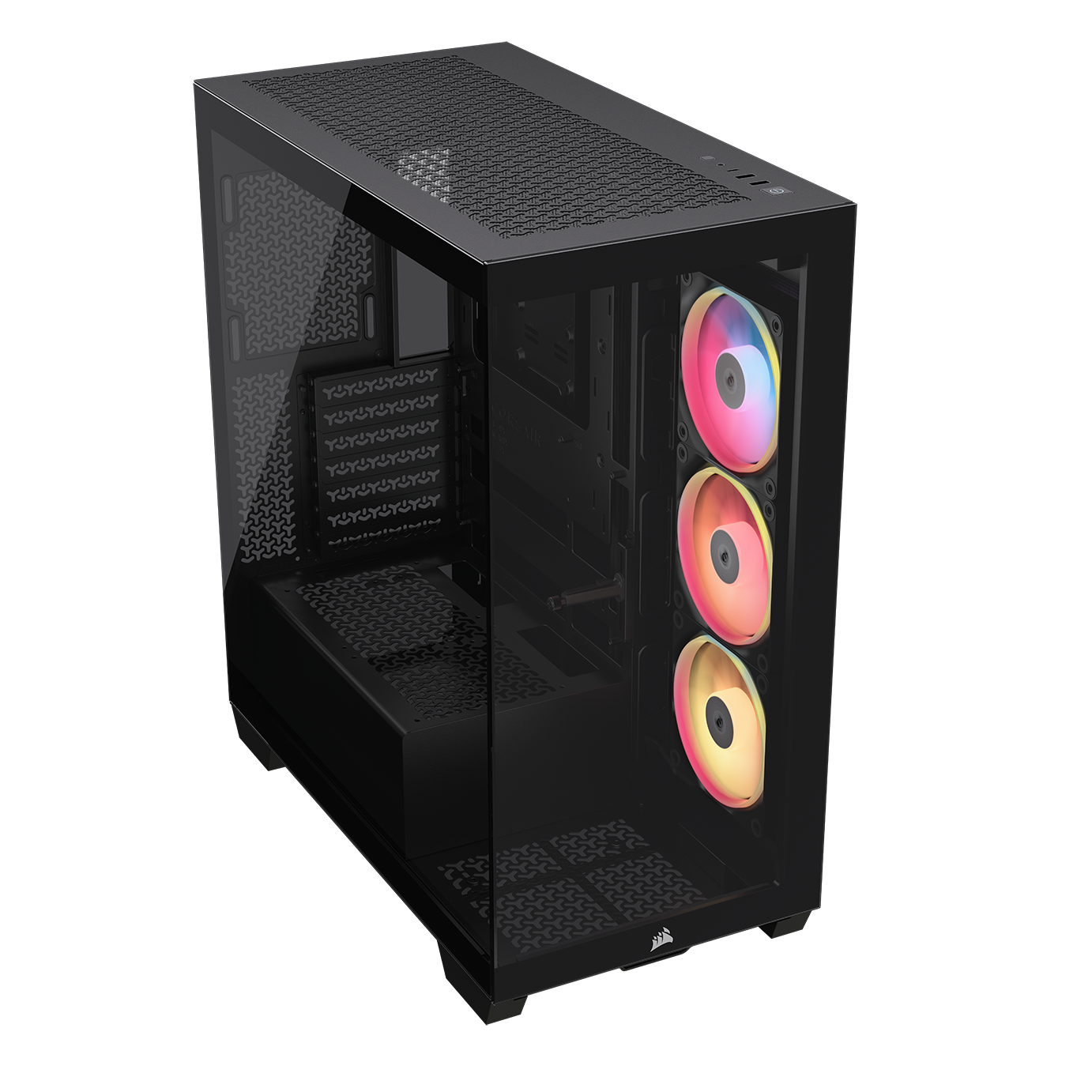 A large main feature product image of Corsair 3500X LX-R RGB LINK Mid Tower Case (Black)
