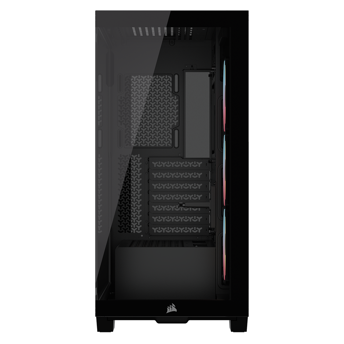 A large main feature product image of Corsair 3500X LX-R RGB LINK Mid Tower Case (Black)