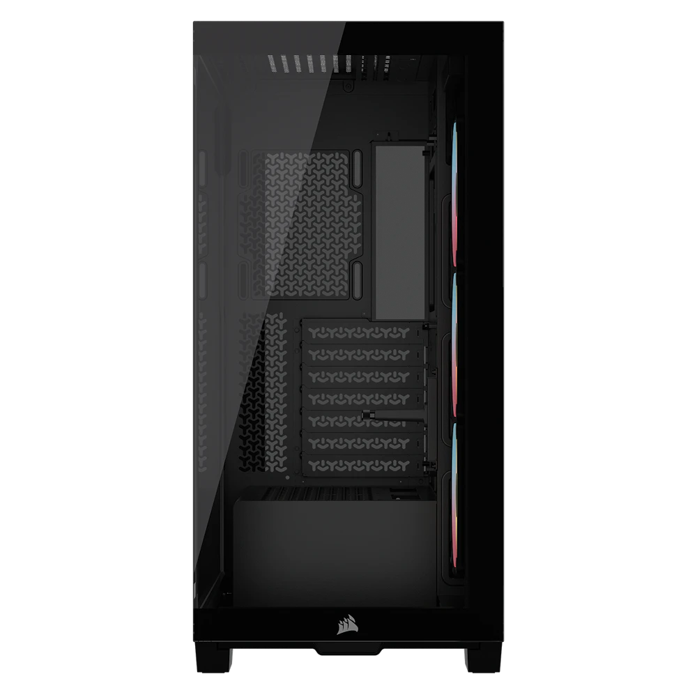 A large main feature product image of Corsair 3500X LX-R RGB LINK Mid Tower Case (Black)
