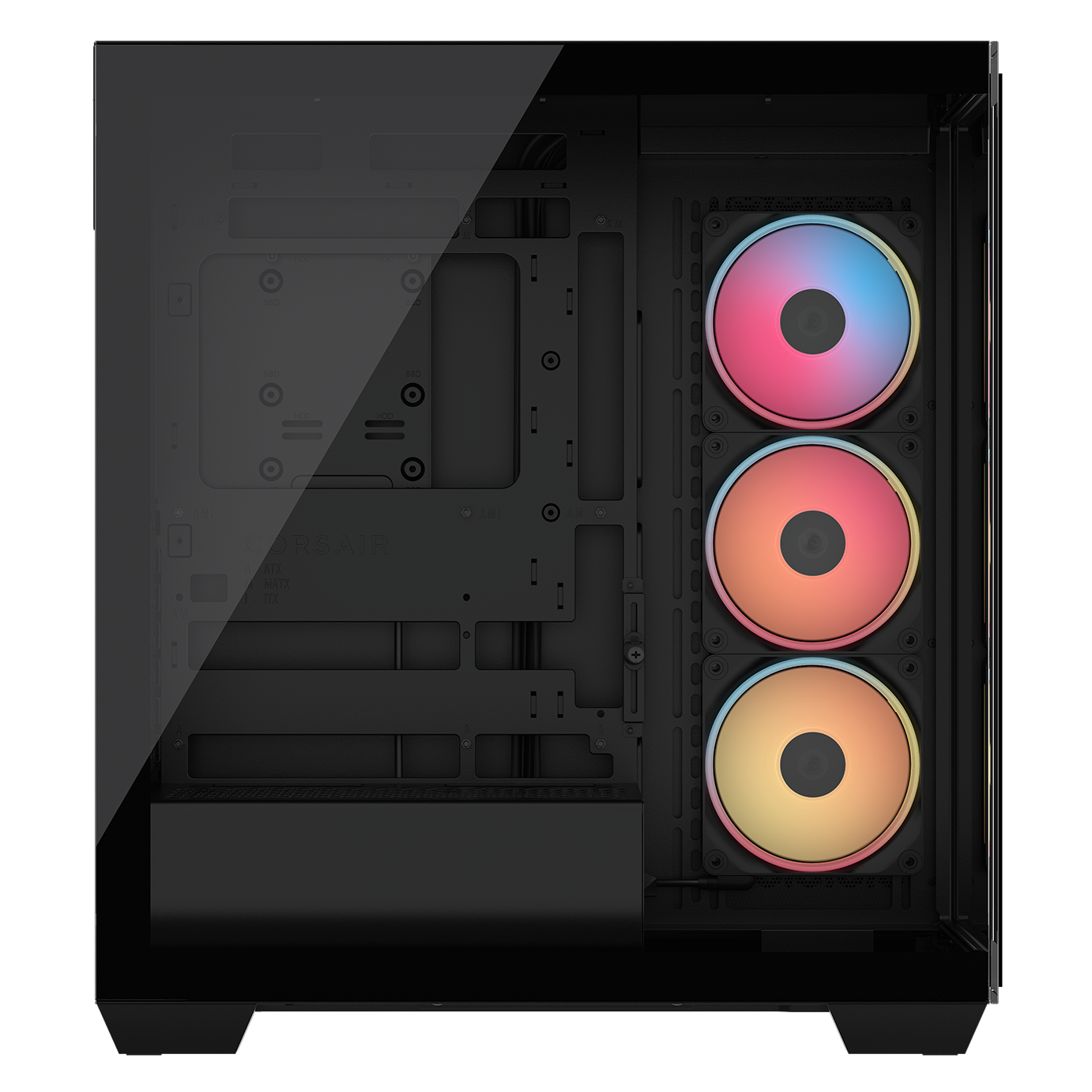 A large main feature product image of Corsair 3500X LX-R RGB LINK Mid Tower Case (Black)