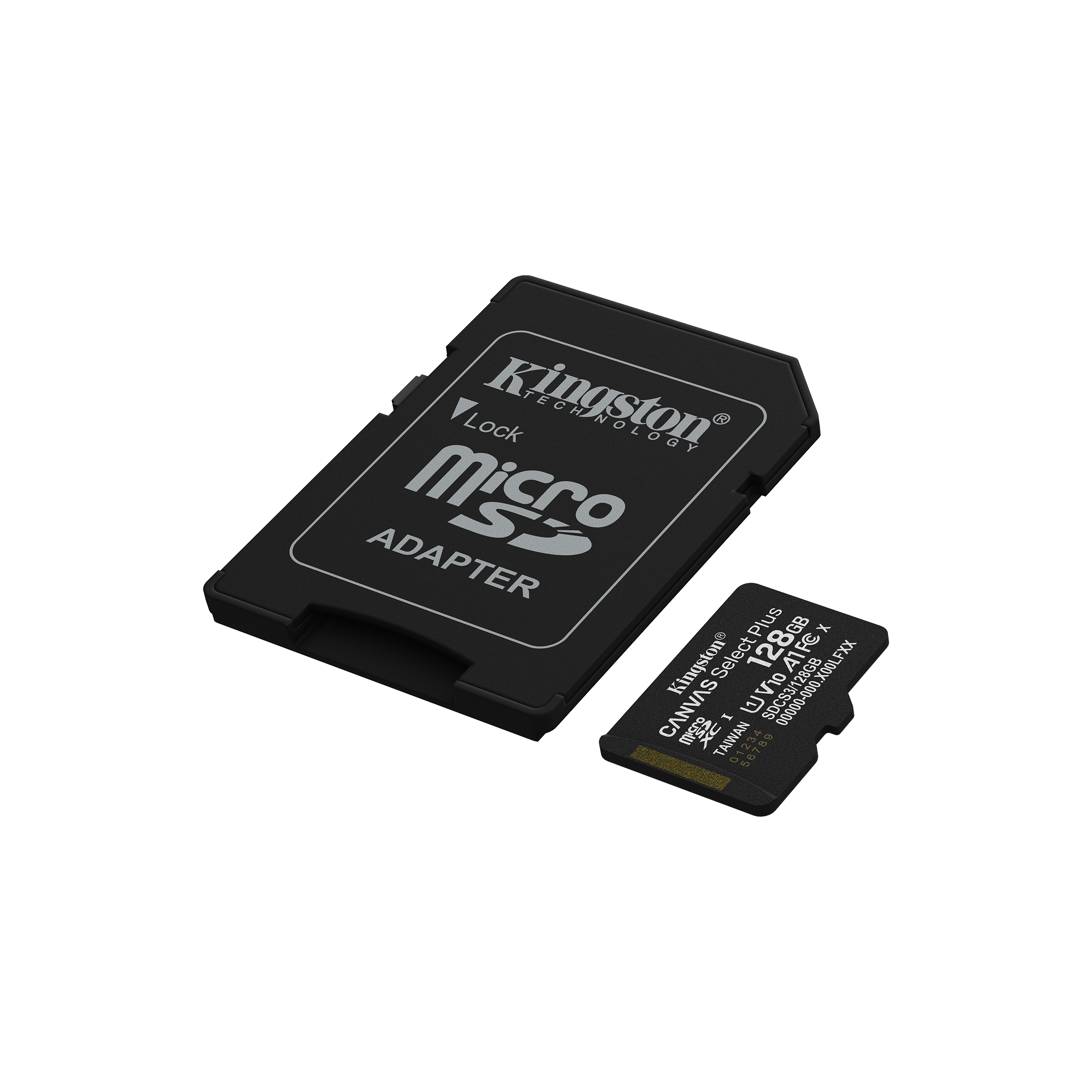 A large main feature product image of Kingston Canvas Select Plus 128GB microSDXC U1 V10 A1 UHS-1 microSD Card