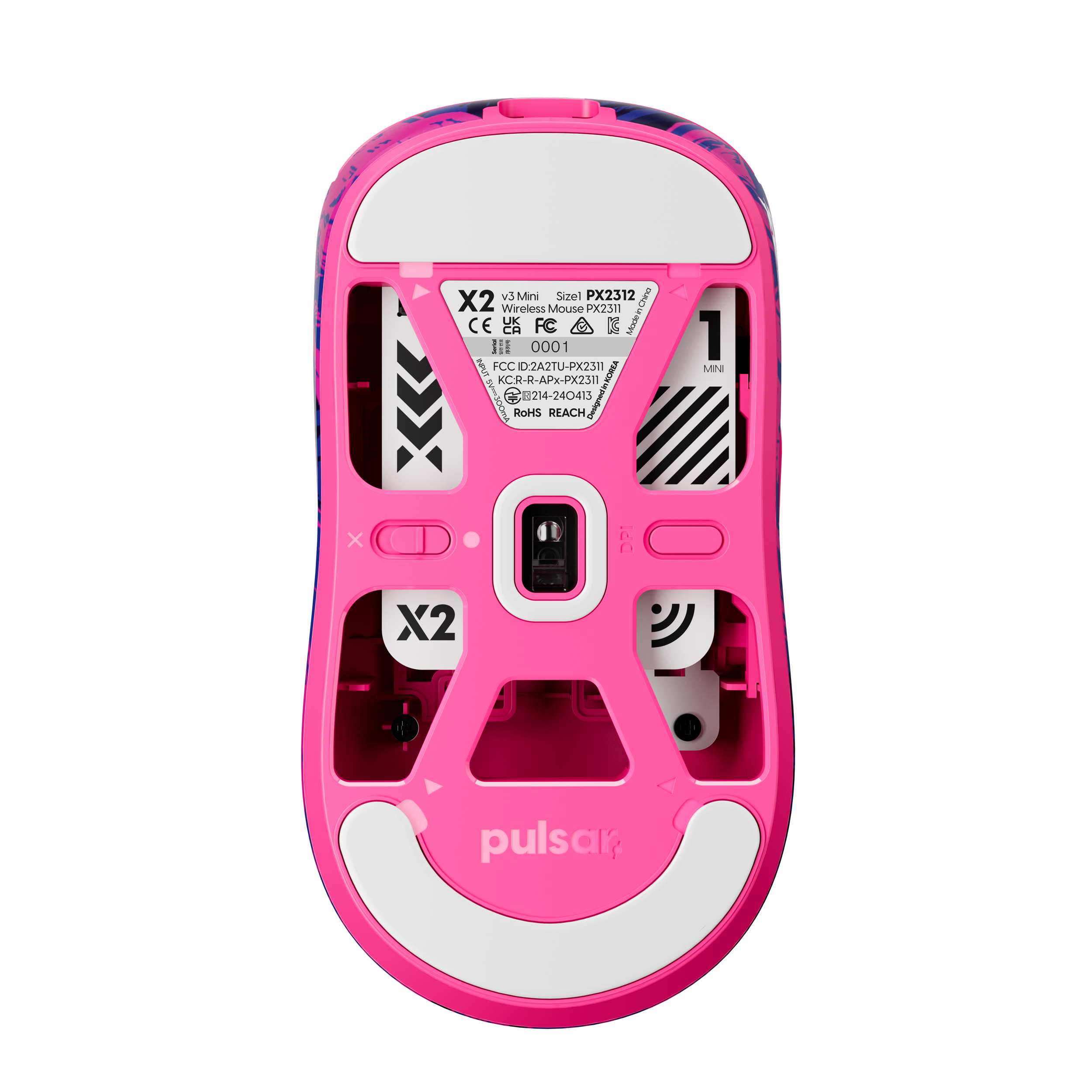 A large main feature product image of Pulsar X2 v3 Mini - 51g Lightweight Wireless Gaming Mouse (PRX Edition)