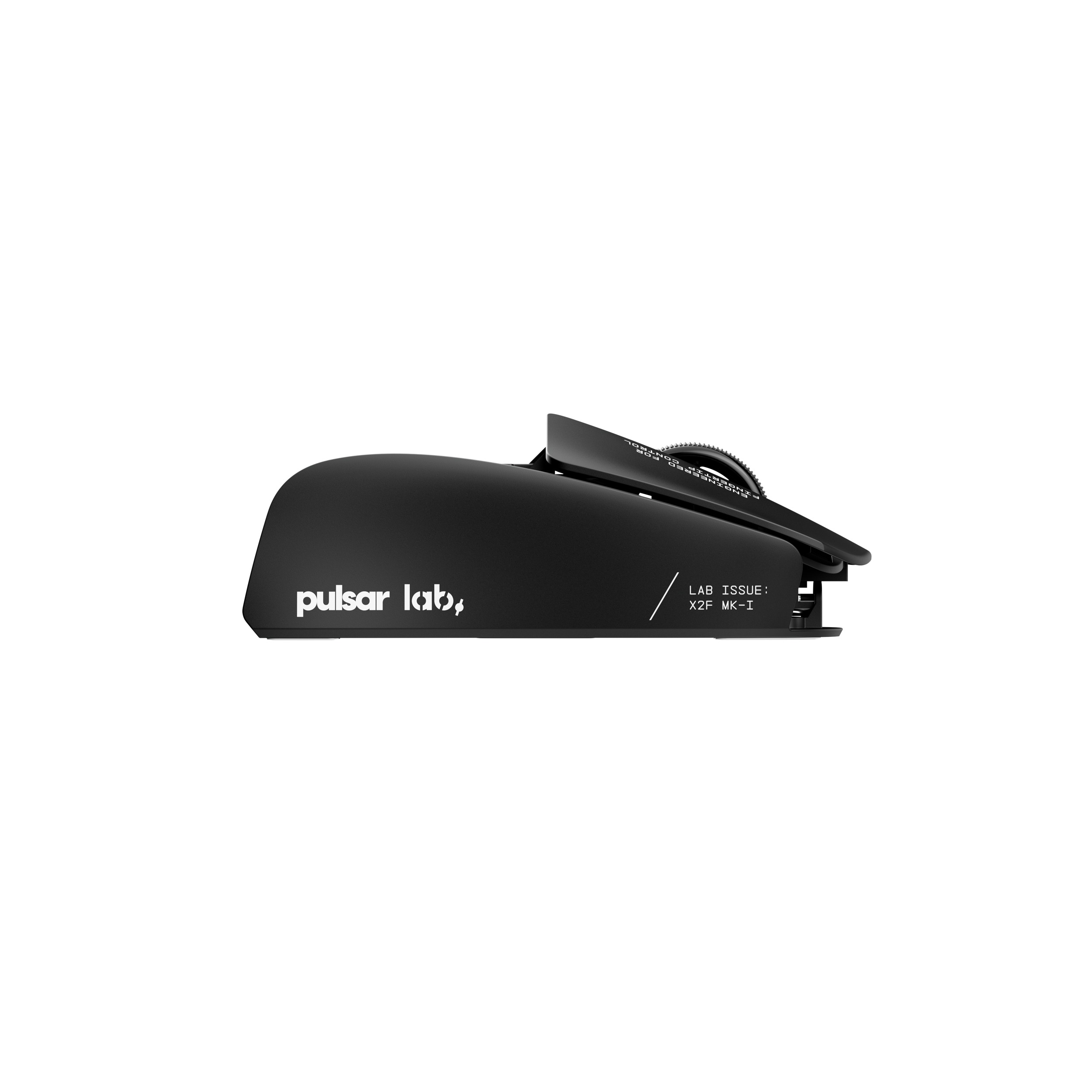 A large main feature product image of Pulsar LAB X2F - 38g Ultra-Lightweight Wireless Fingertip Gaming Mouse (Black)