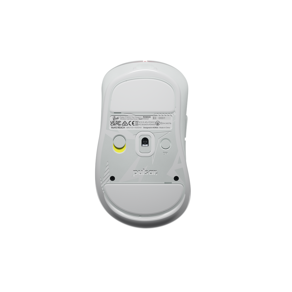 A large main feature product image of Pulsar ZywOo The Chosen Mouse - 59g Lightweight Wireless Gaming Mouse (White)