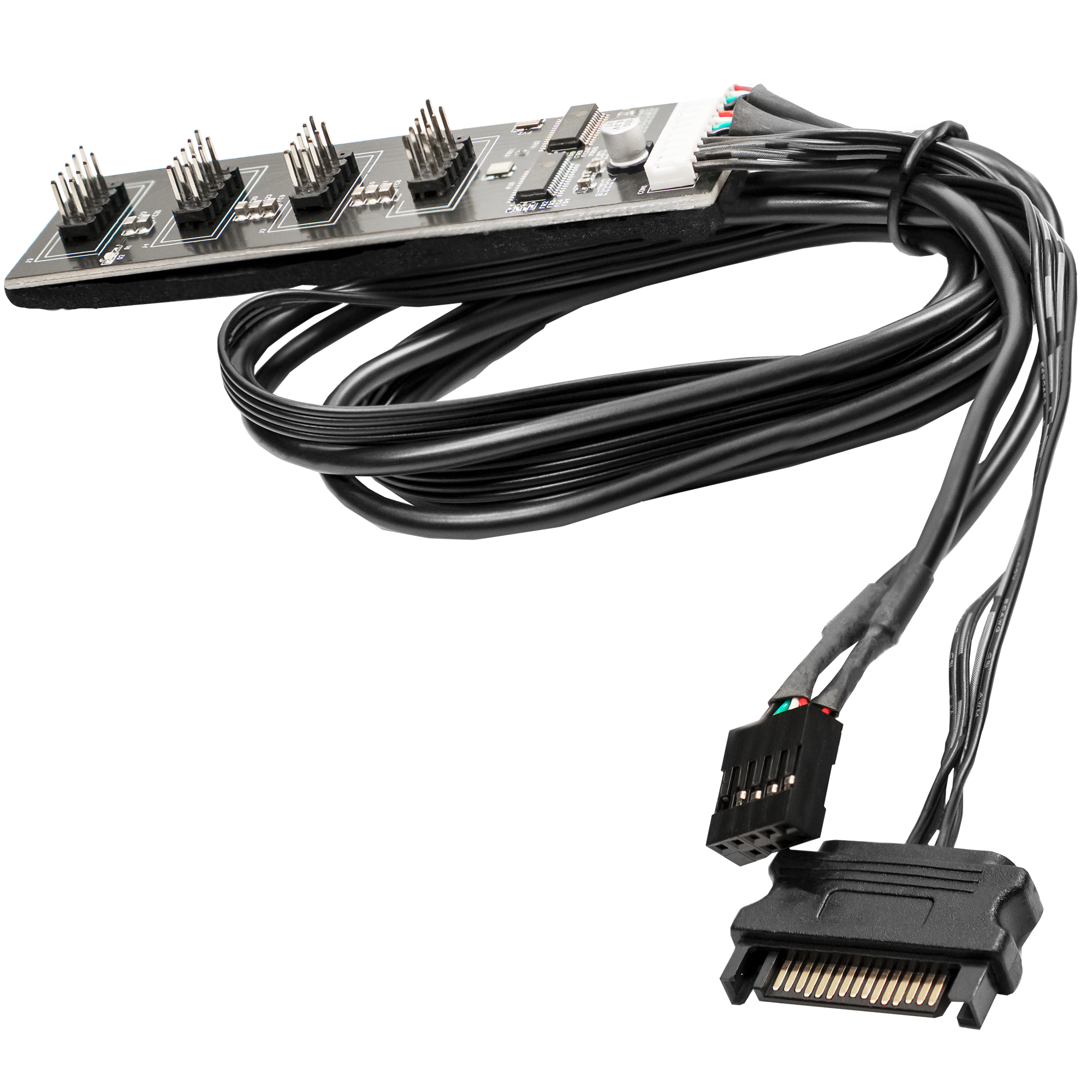 A large main feature product image of GamerChief USB Internal Hub SATA Power USB2.0 Header 1 to 4 30CM Splitter Cable