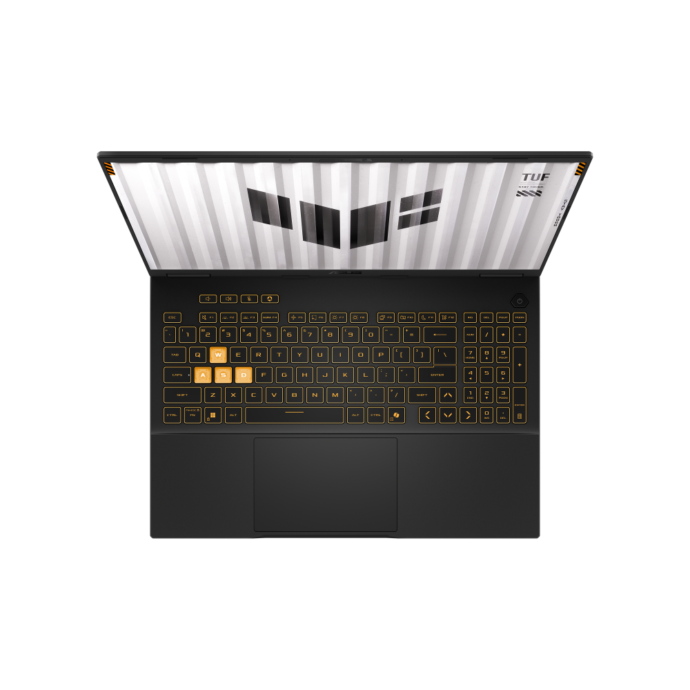 A large main feature product image of ASUS TUF Gaming F16 (FX607) - 16" 144Hz, Core 5 210H, RTX 3050, 16GB/512GB - Win 11 Notebook