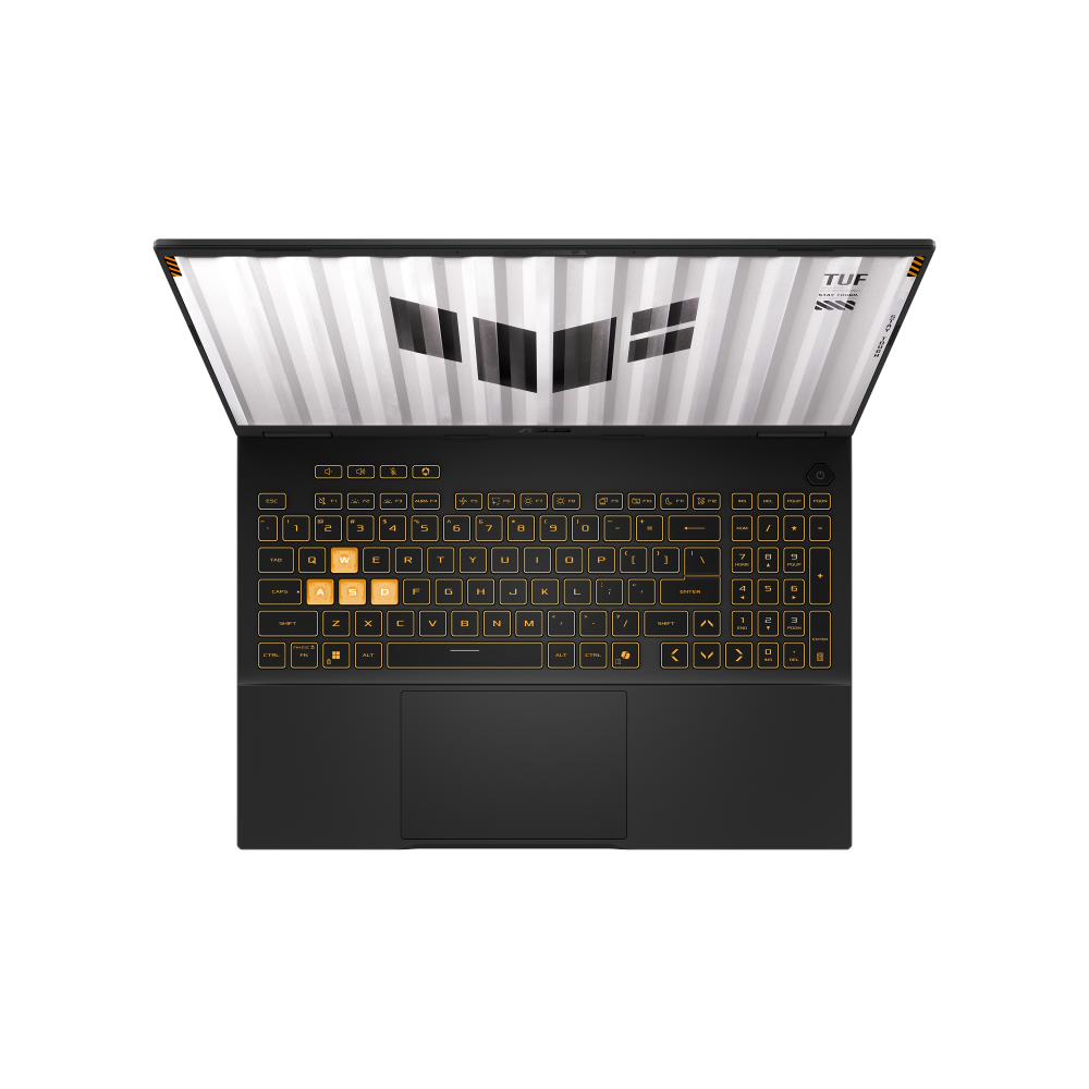 A large main feature product image of ASUS TUF Gaming F16 (FX607) - 16" 144Hz, Core 5 210H, RTX 3050, 16GB/512GB - Win 11 Notebook