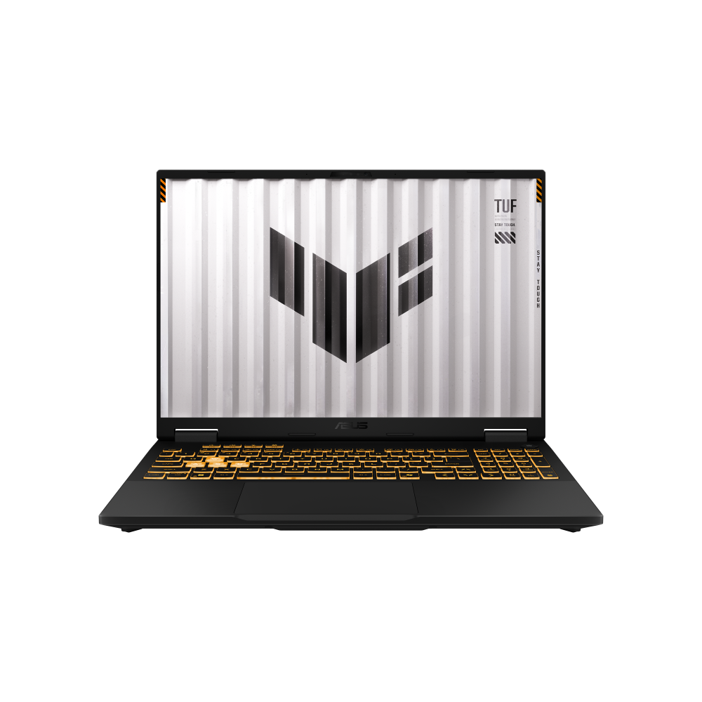 A large main feature product image of ASUS TUF Gaming F16 (FX607) - 16" 144Hz, Core 5 210H, RTX 3050, 16GB/512GB - Win 11 Notebook