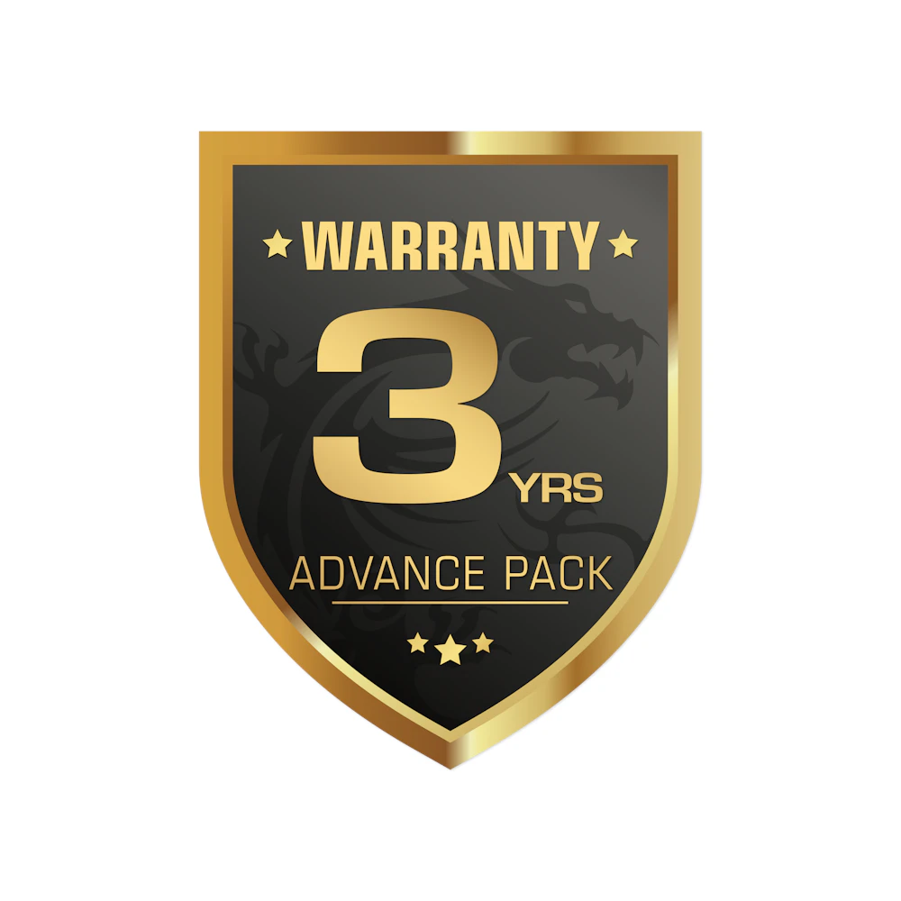A large main feature product image of MSI 3-Year Advanced Pack for 1YR Gaming Devices - 2YR Warranty Extension with 3YR Accidental Damage Protection