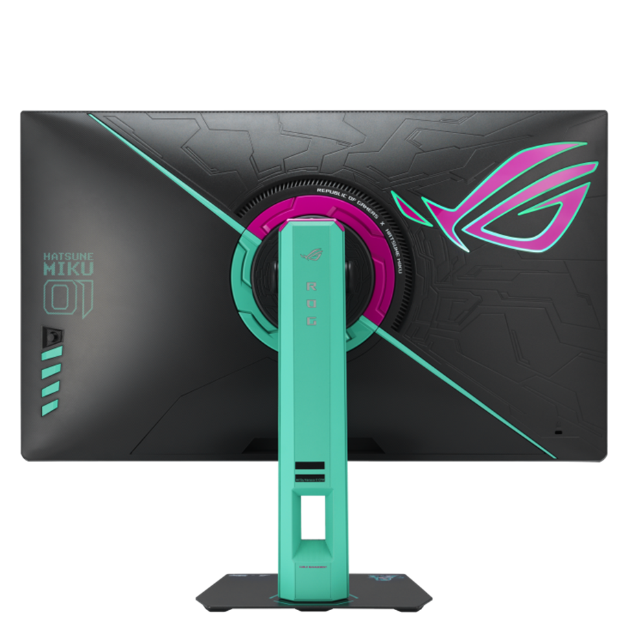 A large main feature product image of ASUS ROG Strix XG27ACMEG-G - 27" 1440p 250Hz Fast IPS Gaming Monitor -  Hatsune Miku Edition