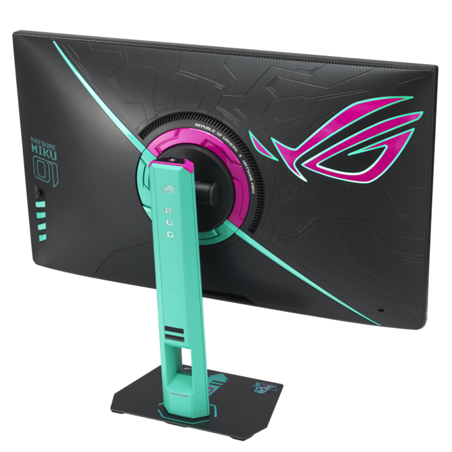A large main feature product image of ASUS ROG Strix XG27ACMEG-G - 27" 1440p 250Hz Fast IPS Gaming Monitor -  Hatsune Miku Edition