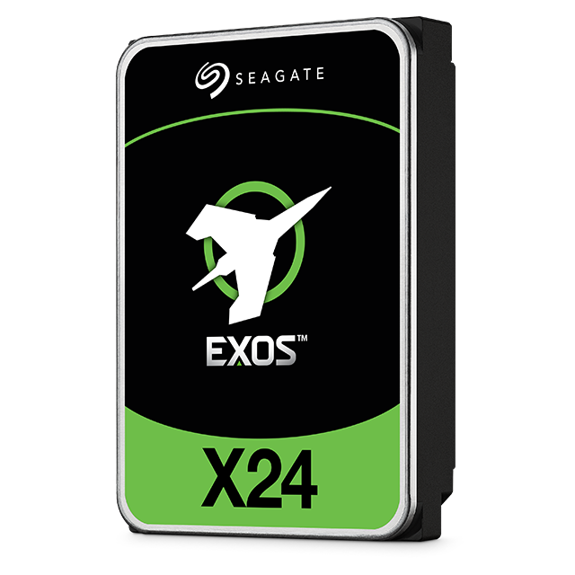 A large main feature product image of Seagate EXOS X24 Enterprise HDD - 16TB 512MB