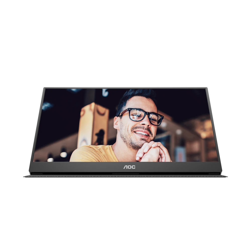 A large main feature product image of AOC 16T20 - 15.6" 1080p 60Hz IPS Portable Monitor