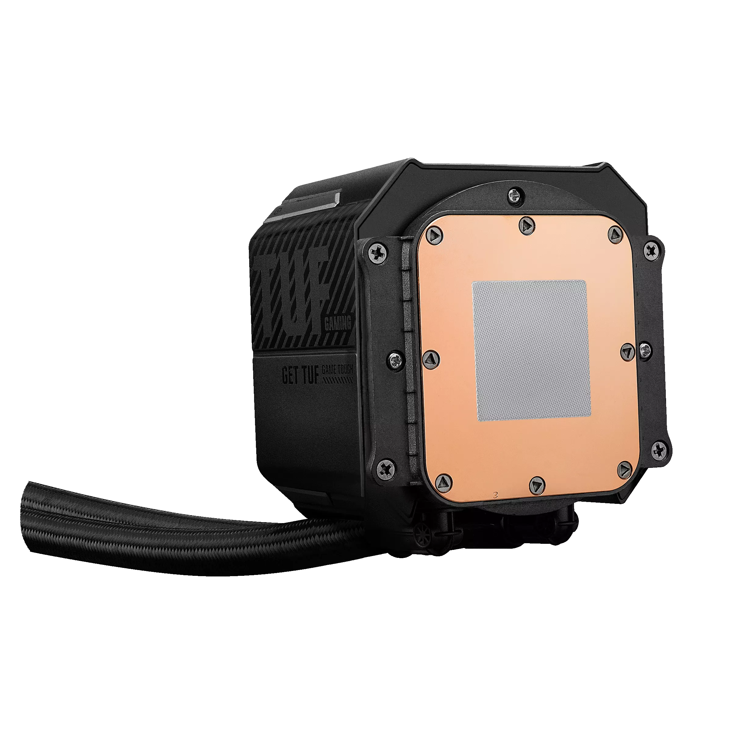 A large main feature product image of ASUS TUF GAMING LC III 360 LCD ARGB 360mm AIO Liquid CPU Cooler