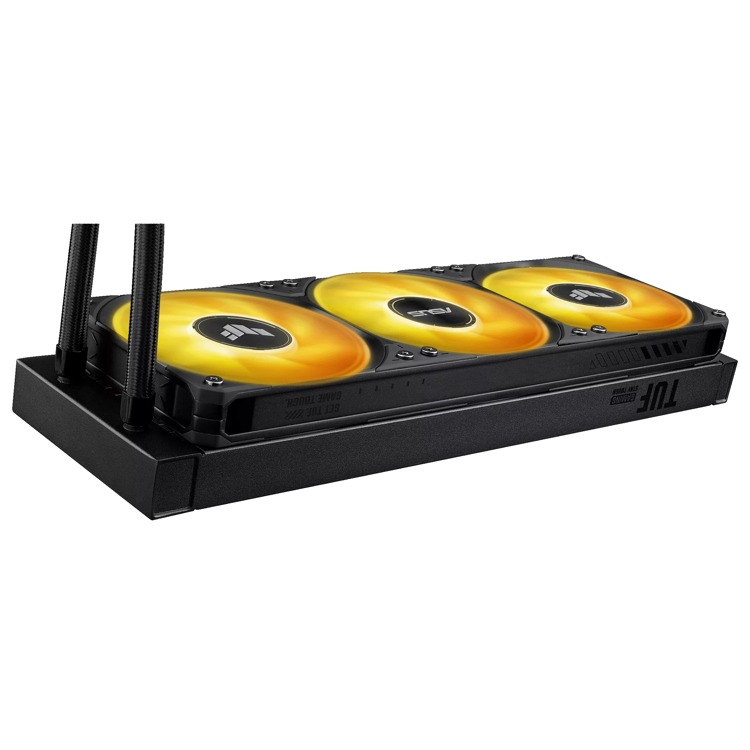 A large main feature product image of ASUS TUF GAMING LC III 360 LCD ARGB 360mm AIO Liquid CPU Cooler