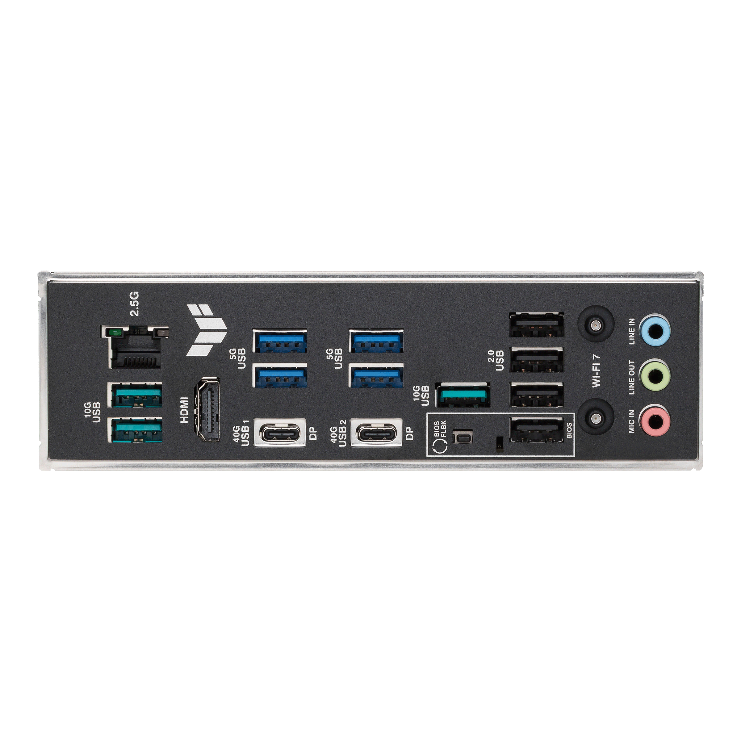 A large main feature product image of ASUS TUF Gaming X870E-Plus WiFi7 AM5 ATX Desktop Motherboard