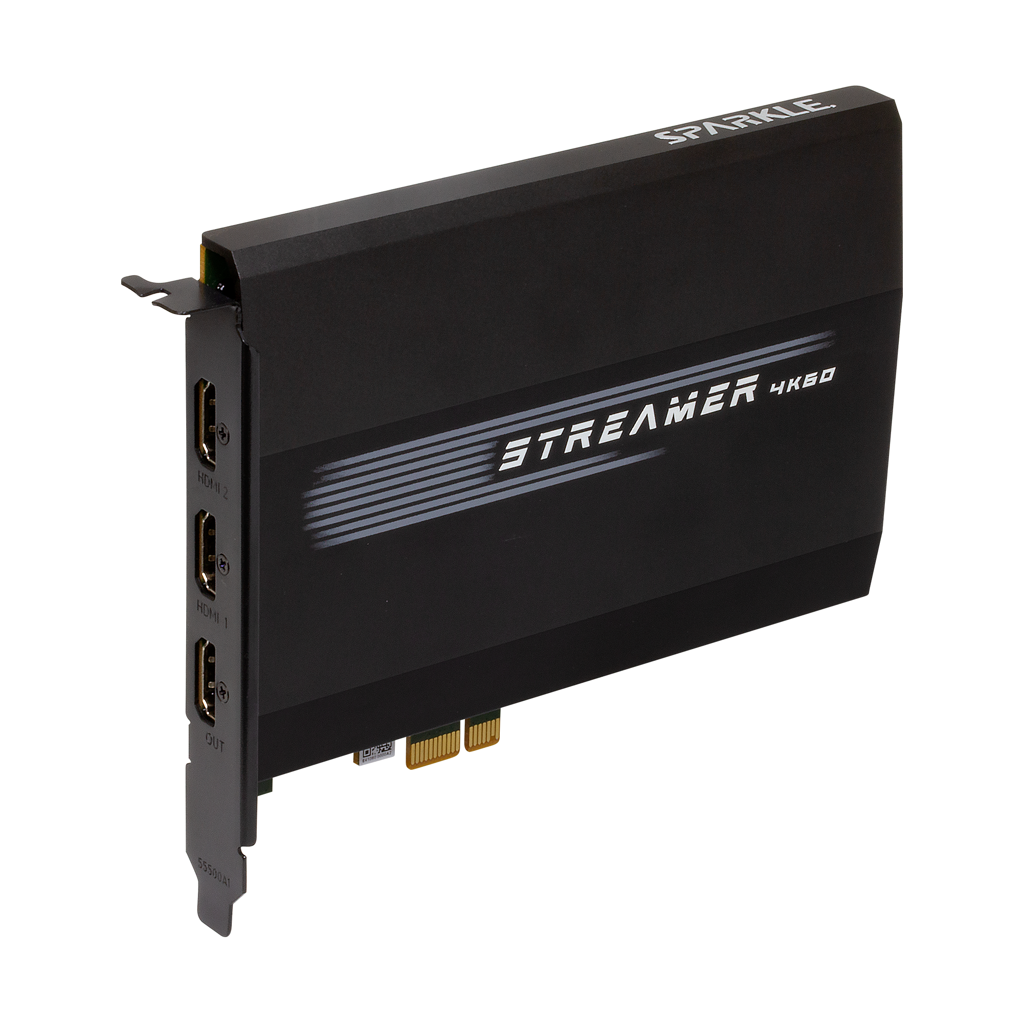 A large main feature product image of SPARKLE Streamer 4K60 PCIe Capture Card