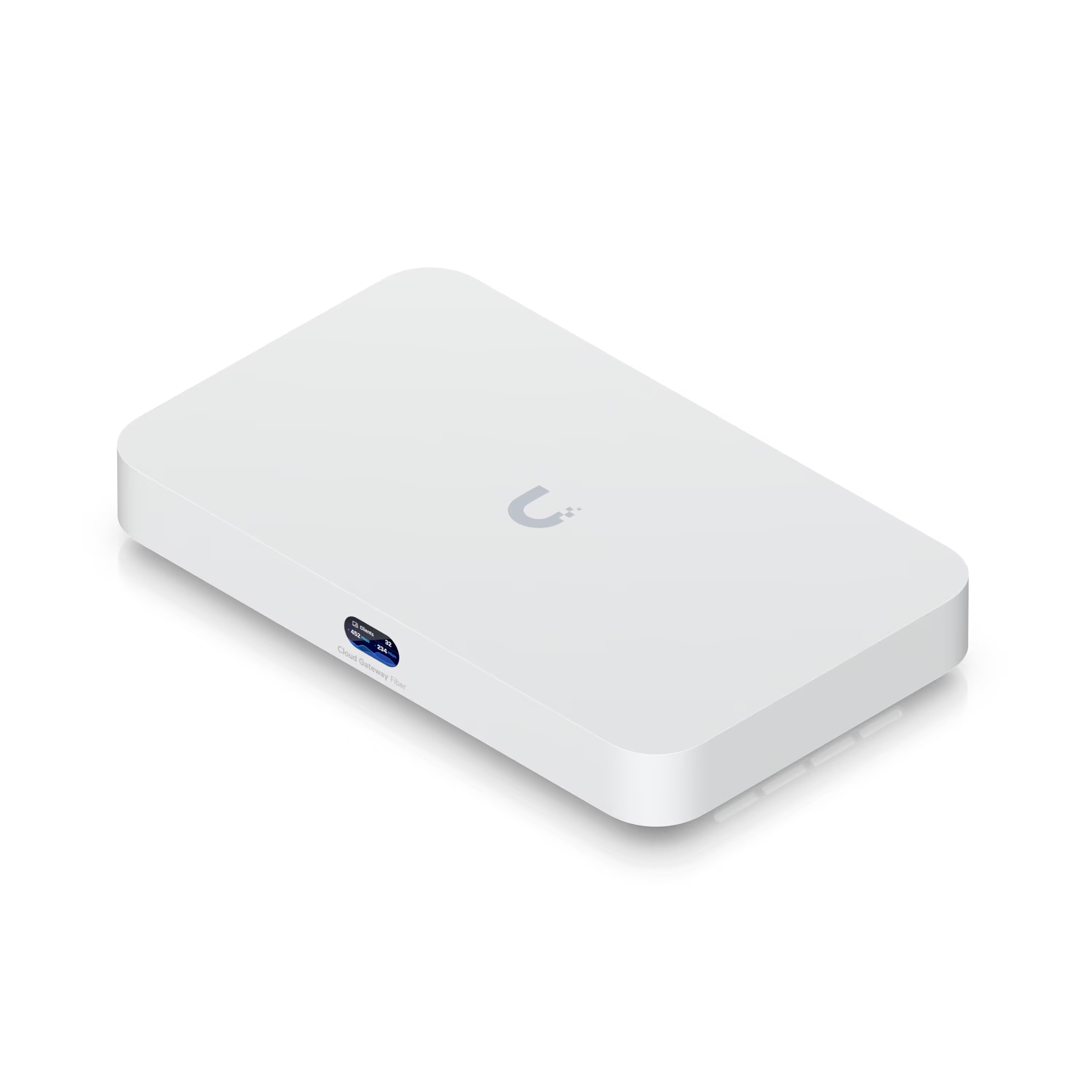 A large main feature product image of Ubiquiti UniFi Cloud Gateway Fiber 10GbE Router