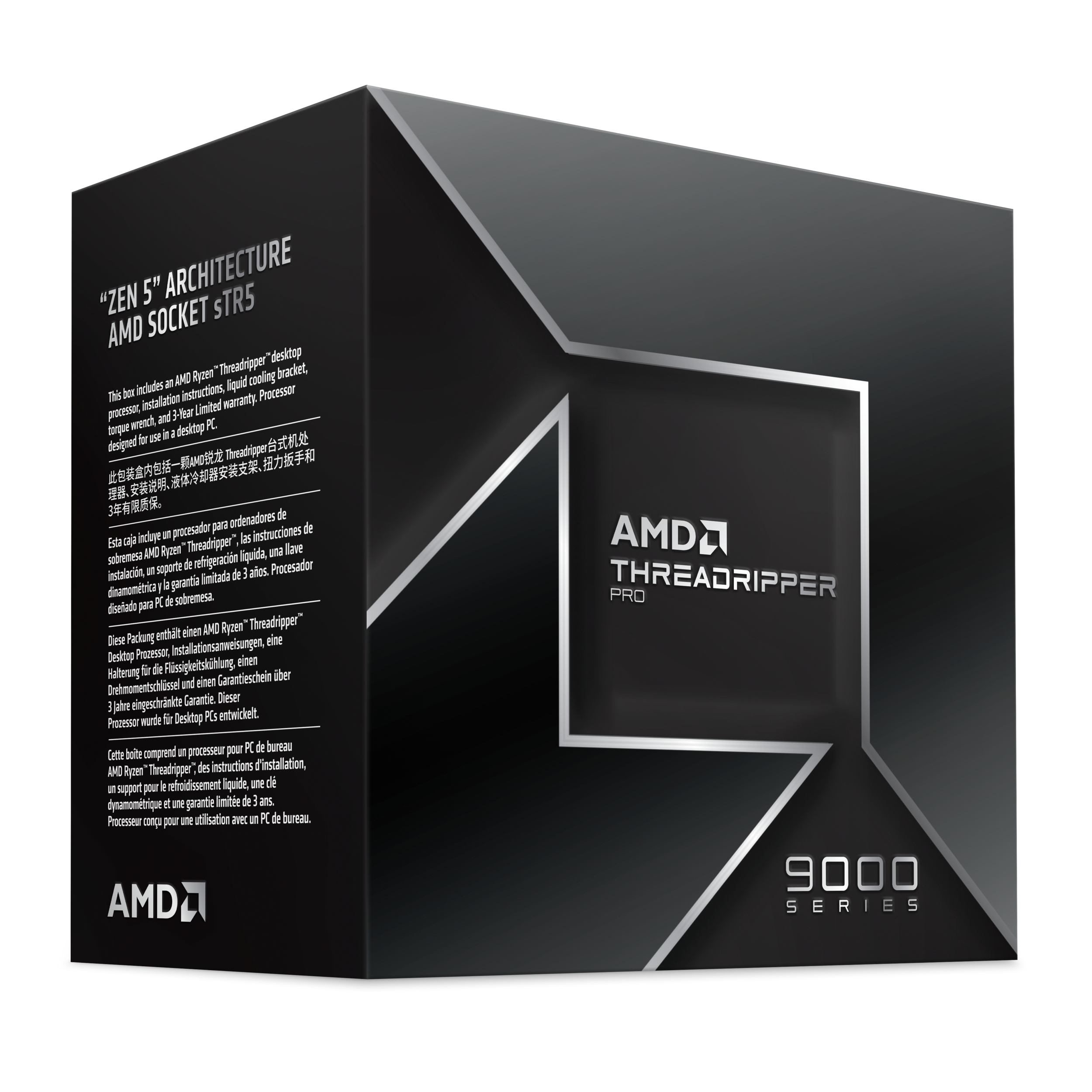 A large main feature product image of AMD Ryzen Threadripper Pro 9975WX 32 Core 64 Thread Up To 5.4GHz sTR5 - No HSF Retail Box