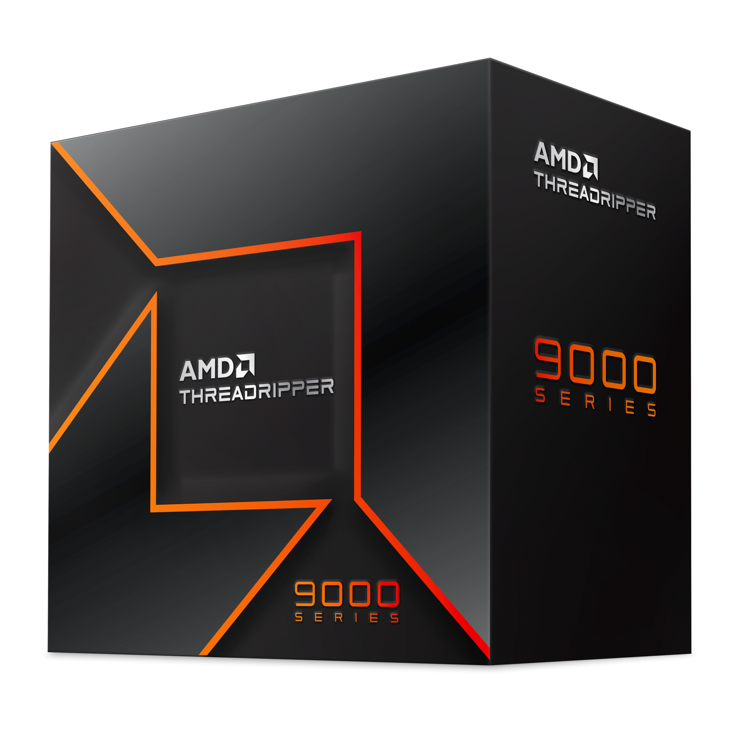 A large main feature product image of AMD Ryzen Threadripper 9980X 64 Core 128 Thread Up To 5.4GHz sTR5 - No HSF Retail Box