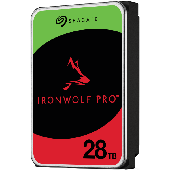 A large main feature product image of Seagate IronWolf Pro 3.5" NAS HDD -  28TB 512MB