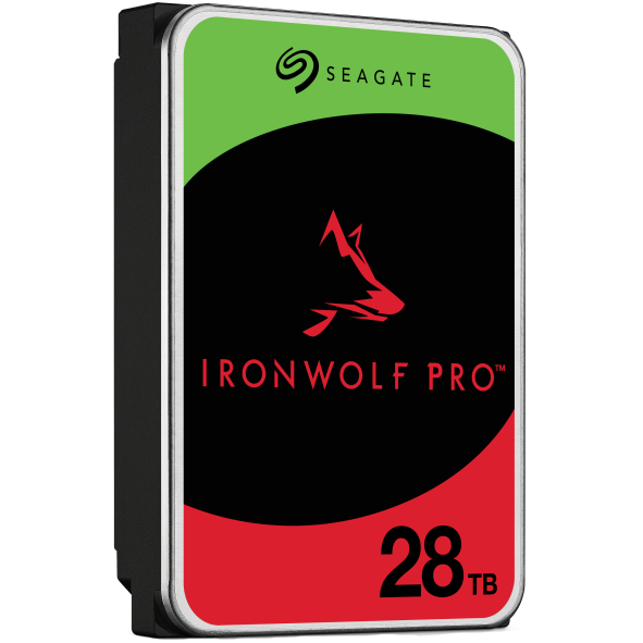 A large main feature product image of Seagate IronWolf Pro 3.5" NAS HDD -  28TB 512MB