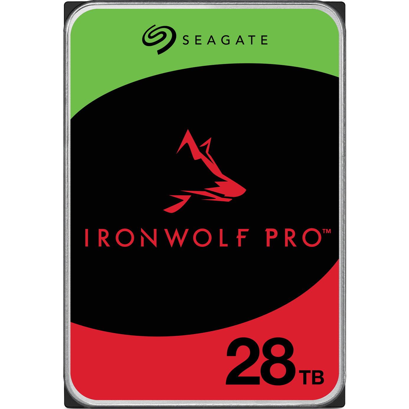 A large main feature product image of Seagate IronWolf Pro 3.5" NAS HDD -  28TB 512MB