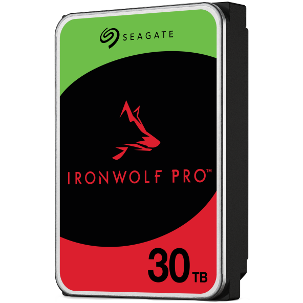 A large main feature product image of Seagate IronWolf Pro 3.5" NAS HDD - 30TB 512MB