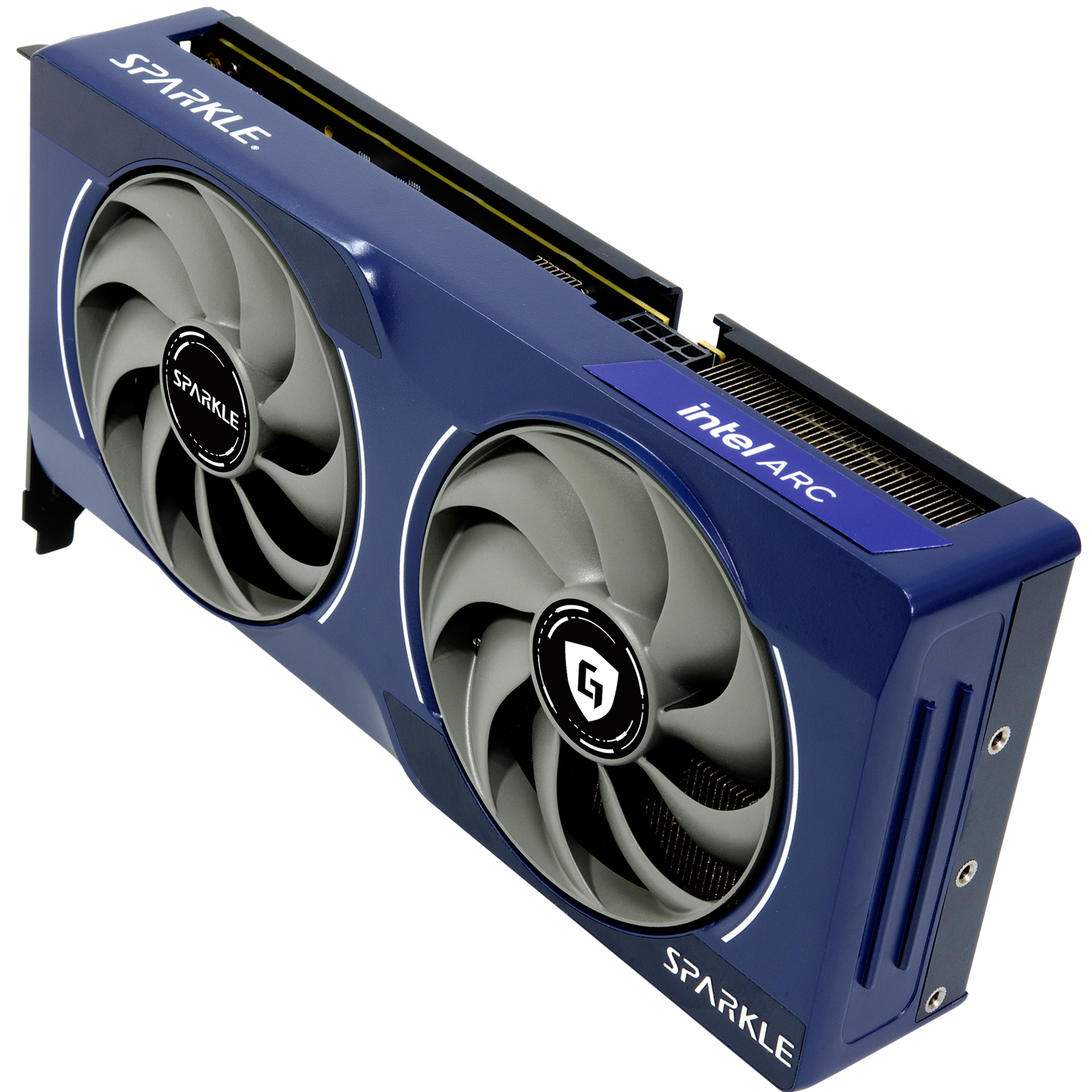 A large main feature product image of SPARKLE Intel Arc Battlemage B580 GUARDIAN 12GB GDDR6