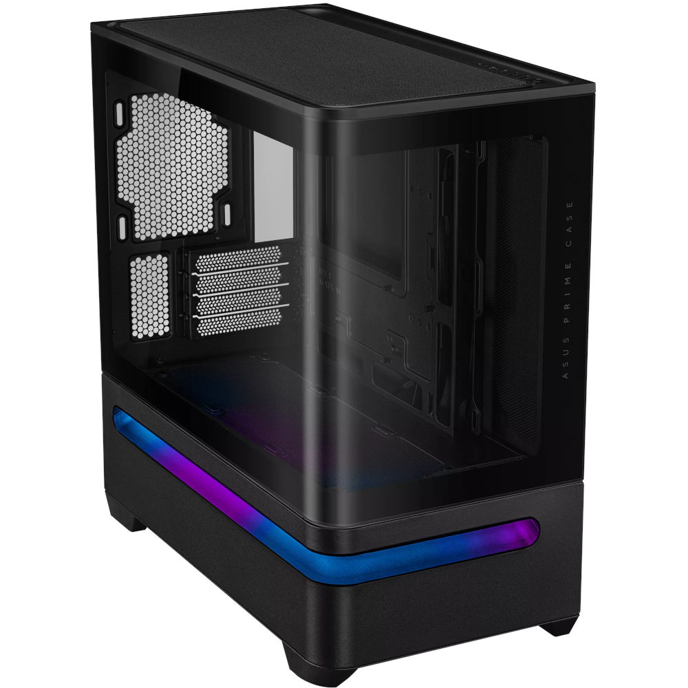 A large main feature product image of ASUS PRIME AP202 mATX Case - Black