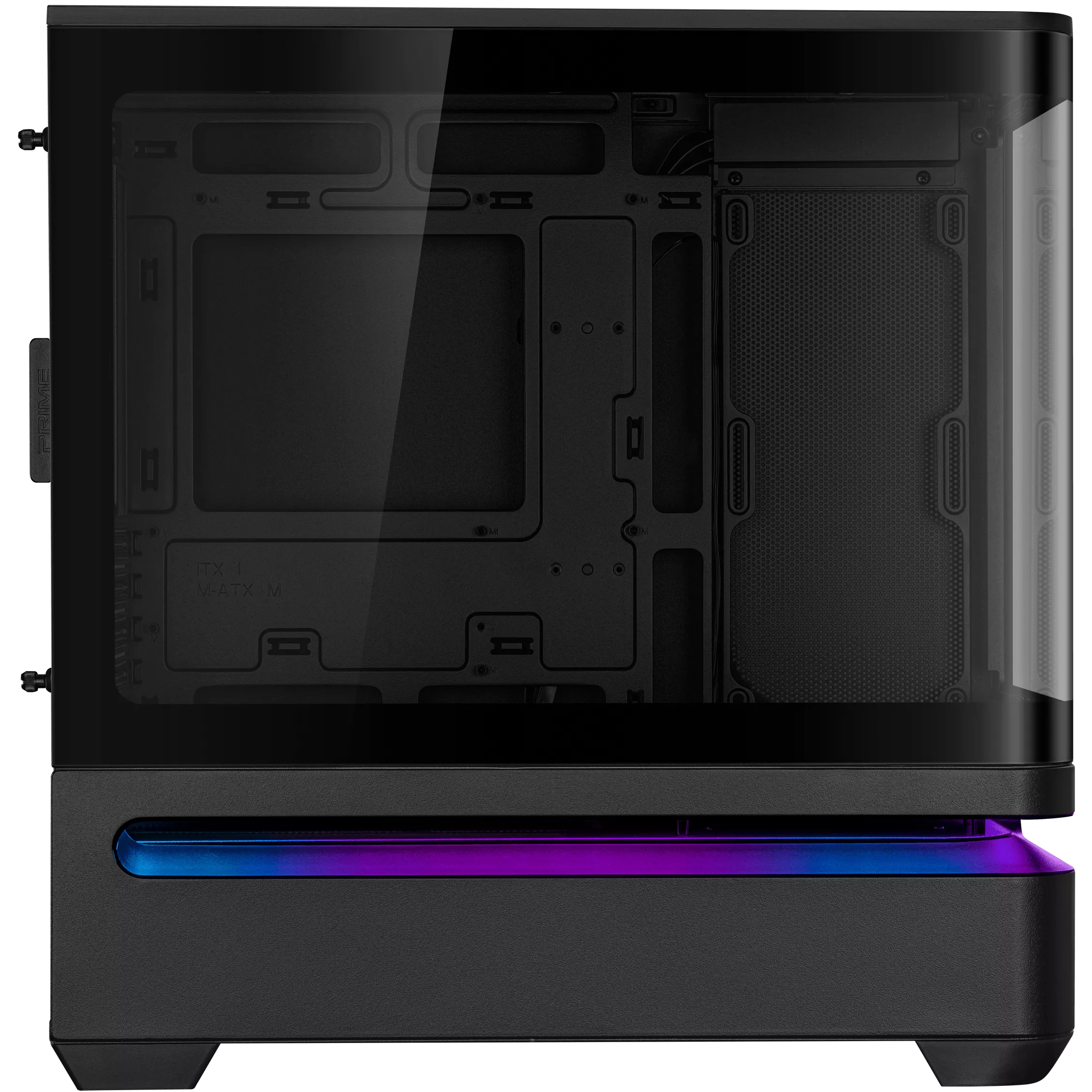 A large main feature product image of ASUS PRIME AP202 mATX Case - Black
