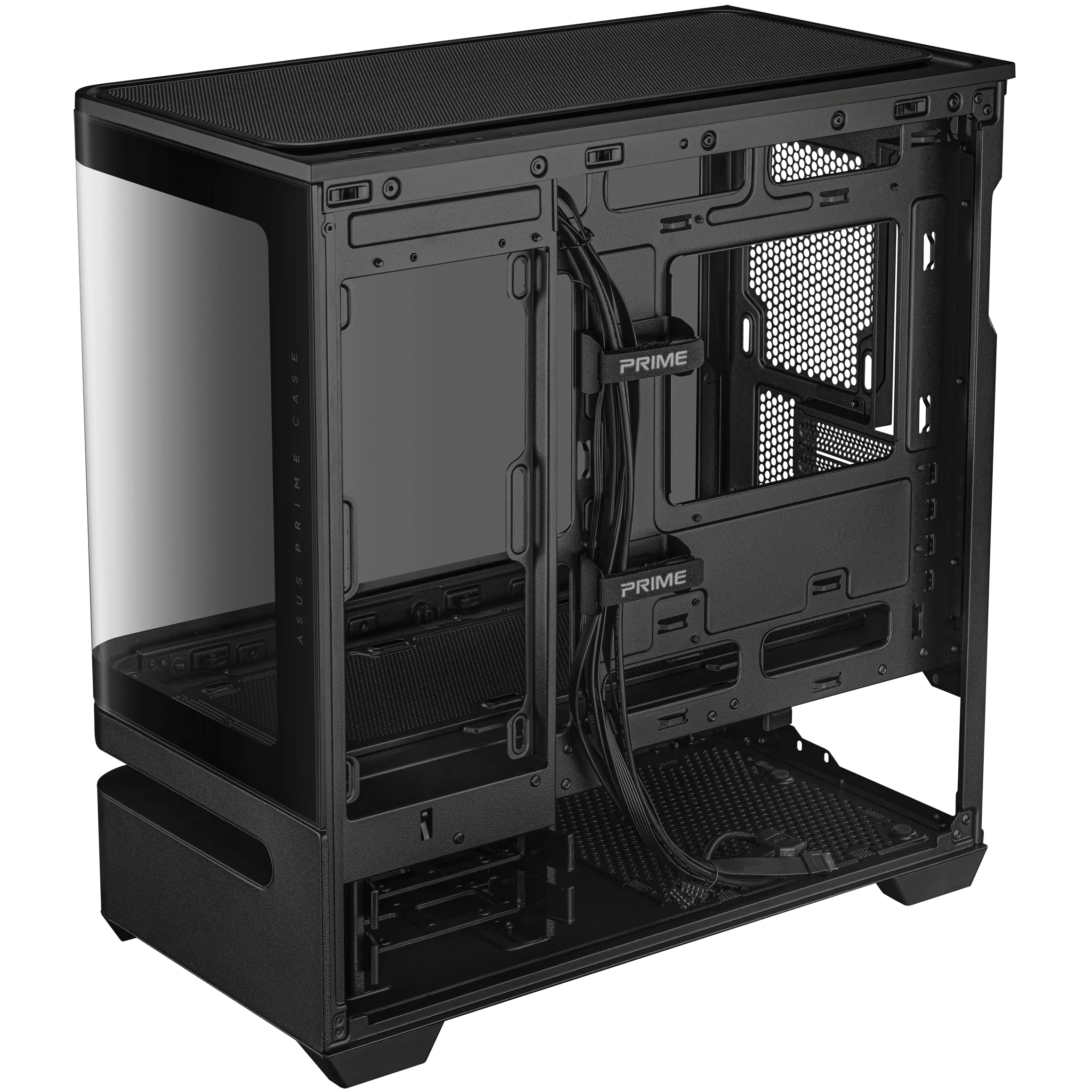 A large main feature product image of ASUS PRIME AP202 mATX Case - Black